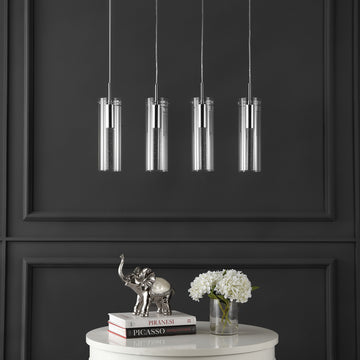 Mium Modern Style Iron/Crystal/Glass Integrated LED Linear Pendant - JONATHAN Y